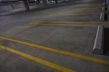 empty car parking ramp at night