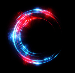 Vivid abstract background. Beautiful design of rotation frame.  .Mystical portal. Bright sphere lens. Rotating lines. Glow ring. .Magic neon ball. Led blurred swirl. Spiral glint lines.
