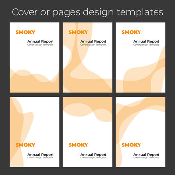 Modern Flat Wavy And Smoky Orange Brochure Cover Template Design