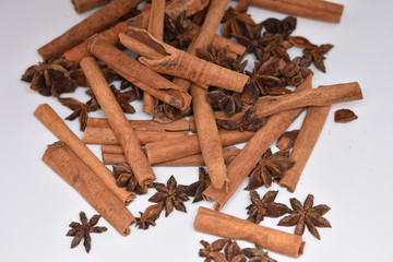 Dried anise and cinnamon 