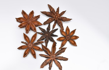  Dried  anise on blue  background