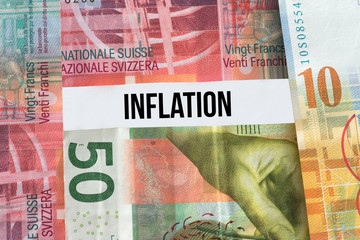 Banknoten Schweizer Franken und Inflation in der Schweiz