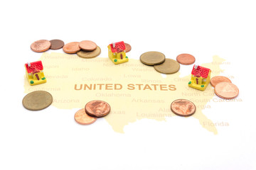 House on a American map. business house concept