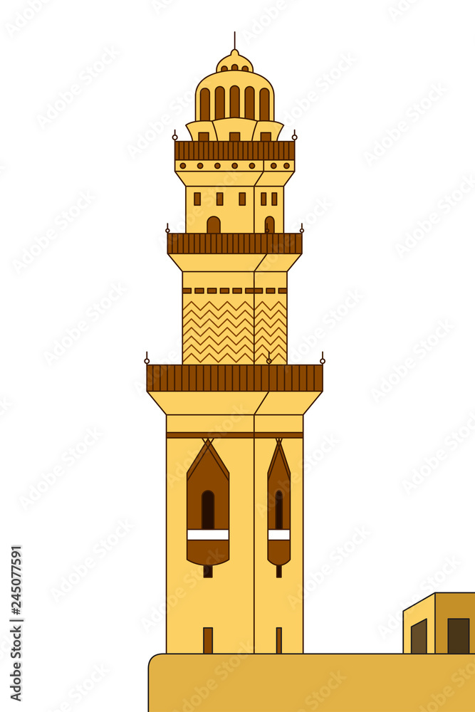 Wall mural Minaret Tower Illustration