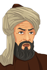 Al-Khwarizmi Muslim Scholar Illustration