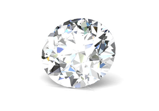 diamond on white background (high resolution 3D image) - Illustration