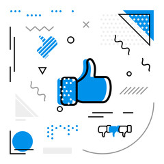 Modern background with Like icons