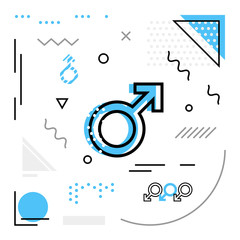 Modern background with Mars Symbol icons