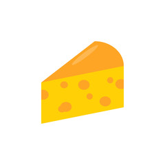 Cheese icon in flat style izolated on white background. Vector illustration