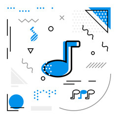 Modern background with Note icons