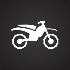 Fototapeta na wymiar Motorcycle icon on black background for graphic and web design, Modern simple vector sign. Internet concept. Trendy symbol for website design web button or mobile app