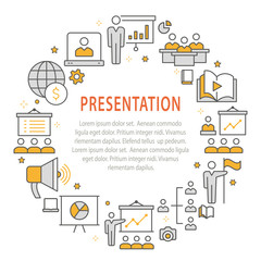 Presentation outline icons set for interface, print.