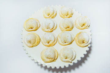 Pastry on a white background. Cookies: 