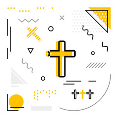Modern background with Christianity Cross icons
