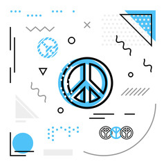 Modern background with Peace icons