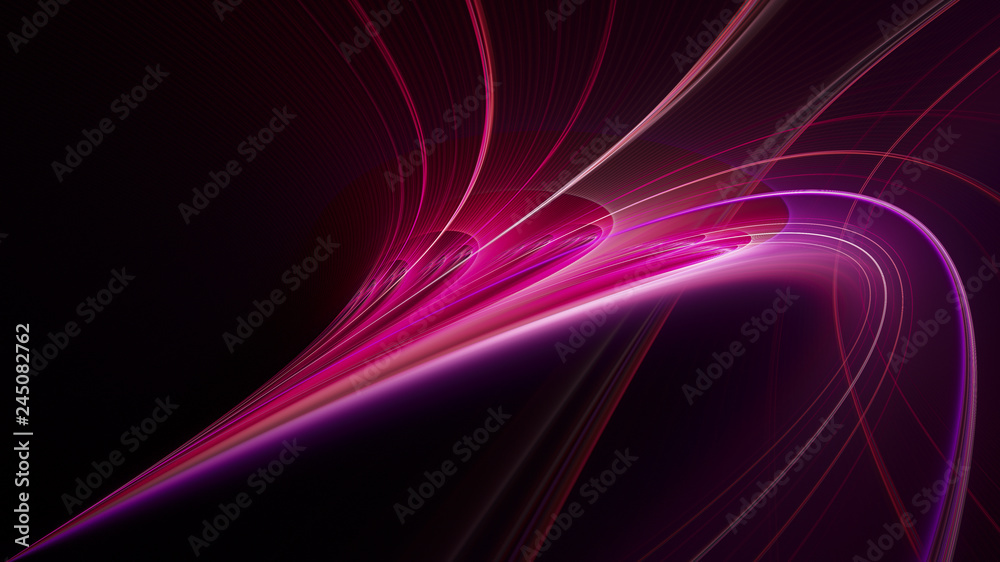 Poster abstract red background element on black. fractal graphics. three-dimensional composition of glowing