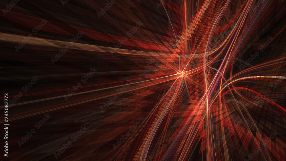 Poster abstract digital art background. dynamic 3d composition of curves ands grids. detailed fractal graph