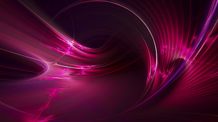 Abstract purple on black background texture. Dynamic curves ands blurs pattern. Detailed fractal graphics. Science and technology concept.