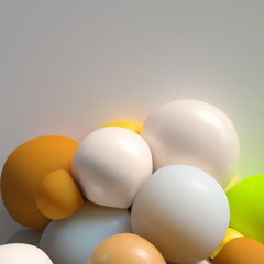 3d render abstract colorfull background with bright deformed spheres. Perfect for beauty or fashion presentation slides...