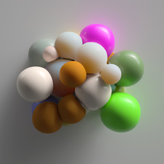 3d render abstract colorfull background with bright deformed spheres. Perfect for beauty or fashion presentation slides...