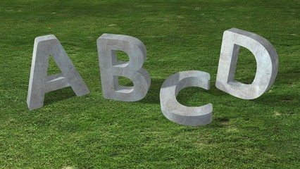 abcd on green grass
