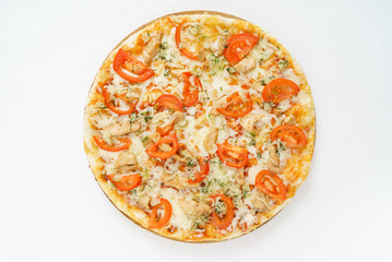 pizza on white
