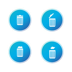 Delete icon collection , Trash can, Recycle bin set, Garbage sign isolated on white background. Can be used for Web site, UI, apps. presentations.