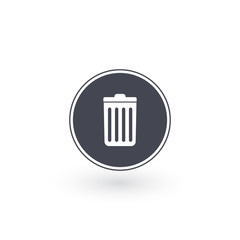 Delete icon , Trash can, Recycle bin, Garbage sign isolated on white background. Can be used for Web site, UI, apps. presentations.