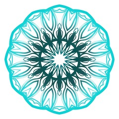 Mandala. for design, greeting card, invitation, coloring book. Arabic, Indian, motifs. Vector illustration. Blue gradient color