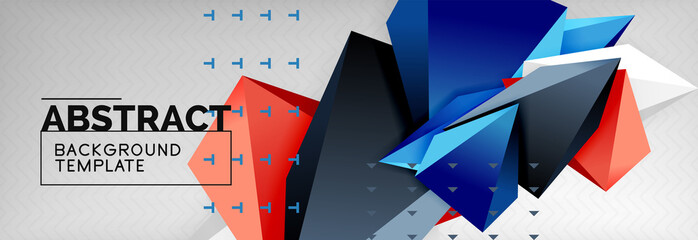 3d polygonal shape geometric background, triangular modern abstract composition