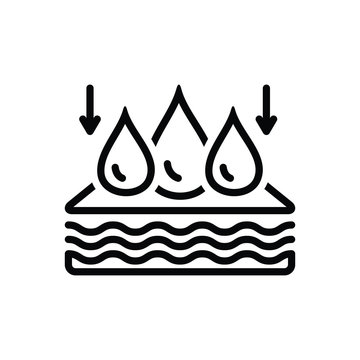 Black line icon for absorbent 