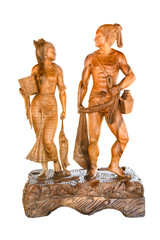 photo of wooden fishermen, Myanmar cultures style