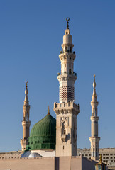 Fototapeta na wymiar Dome and minarets of nabavi mosque