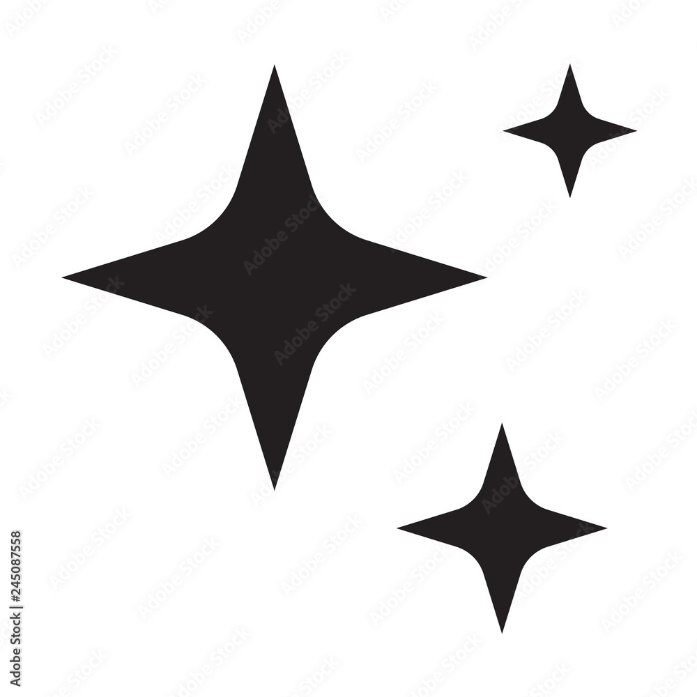 Wall mural sparkles star icon on white background. flat style. sparkles star icon for your web site design, log