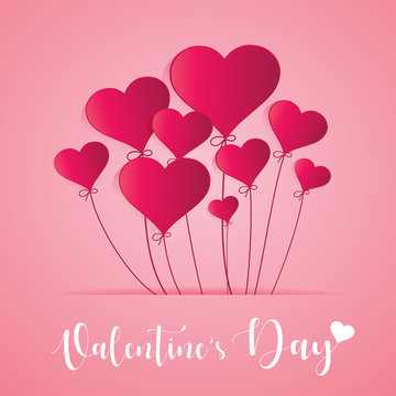 Illustration of heart balloon for valentine's day