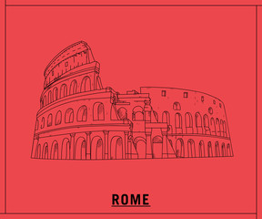 Coliseum rome.hand drawn sketch