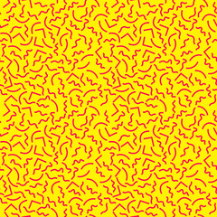 Seamless pattern with 80s memphis geometics style and vibrant psychedelic colors