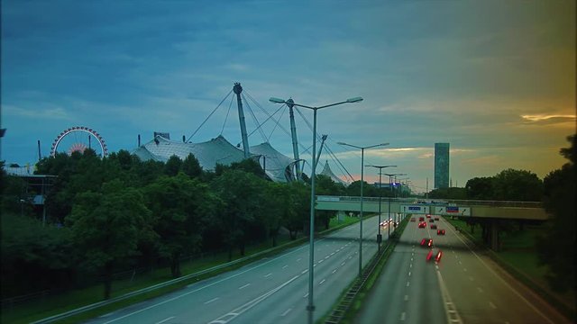 The highway near the Olympiapark in Munich and was established in 1972 shortly before the Summer Olympics.