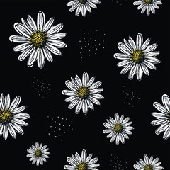 Daisy pattern, seamless in vector. - 245089179