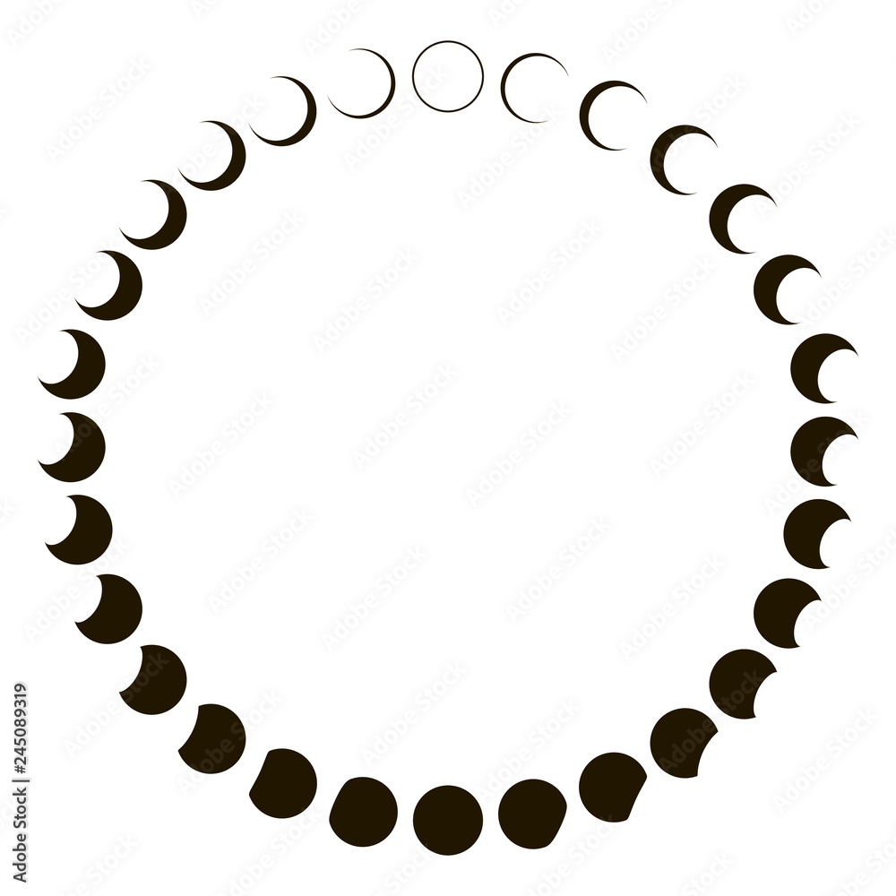 Aufkleber phases of the moon astronomy badge vector set monthly lunar segments of the moon