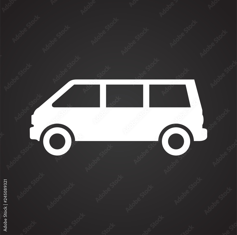 Poster automobile icon on black background for graphic and web design, modern simple vector sign. internet 