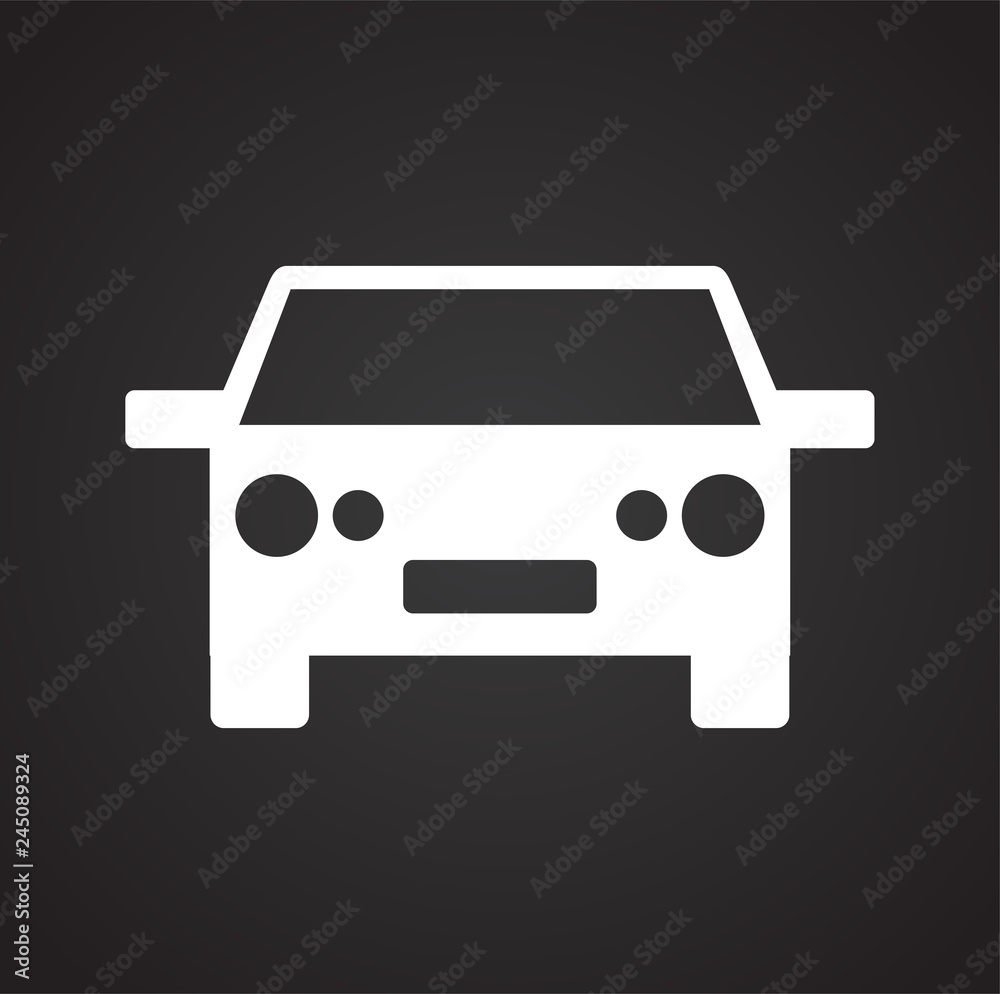 Poster automobile icon on black background for graphic and web design, modern simple vector sign. internet 