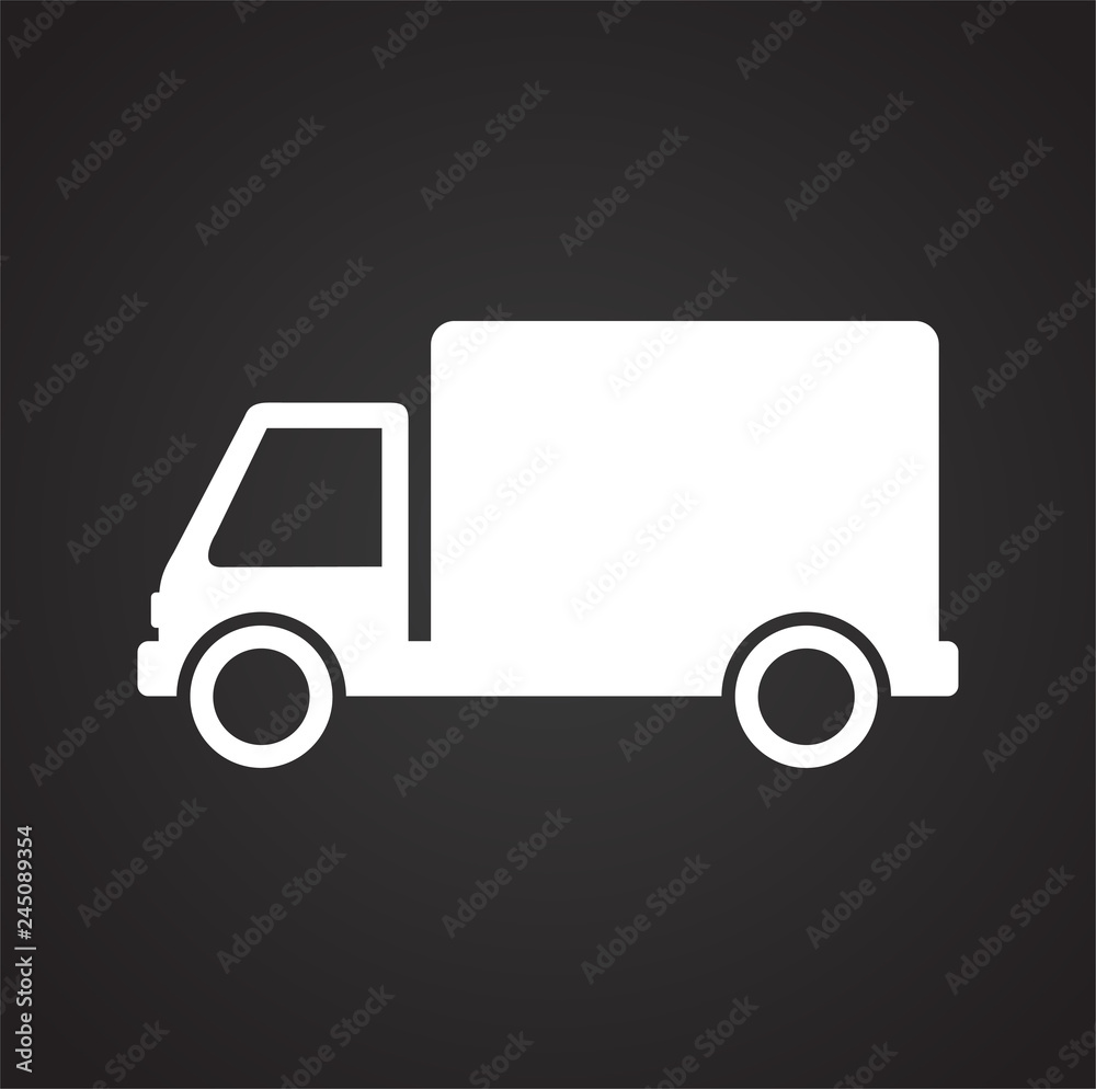 Poster automobile icon on black background for graphic and web design, modern simple vector sign. internet 