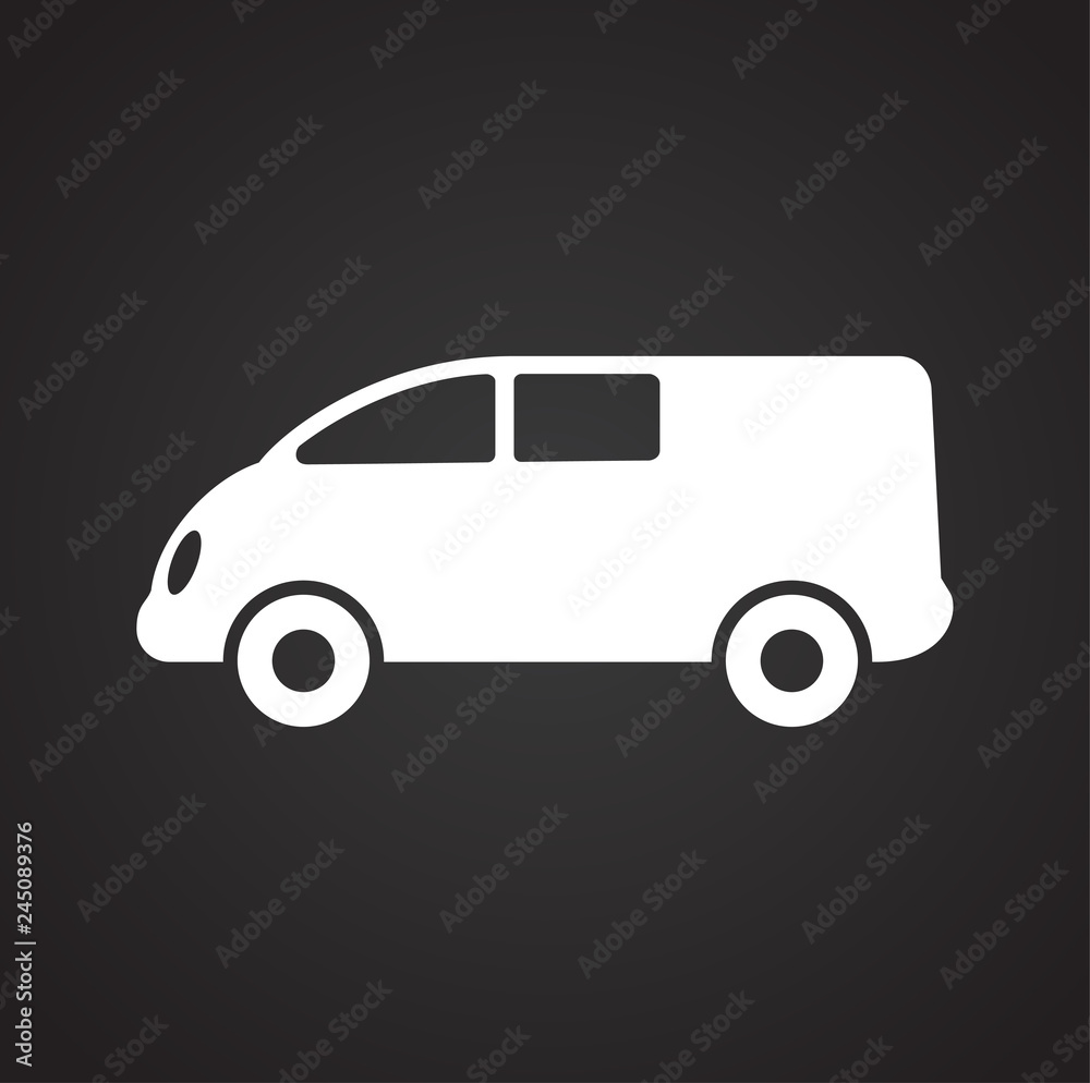 Poster automobile icon on black background for graphic and web design, modern simple vector sign. internet 