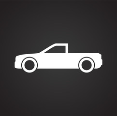 Automobile icon on black background for graphic and web design, Modern simple vector sign. Internet concept. Trendy symbol for website design web button or mobile app