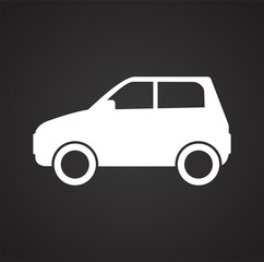 Automobile icon on black background for graphic and web design, Modern simple vector sign. Internet concept. Trendy symbol for website design web button or mobile app