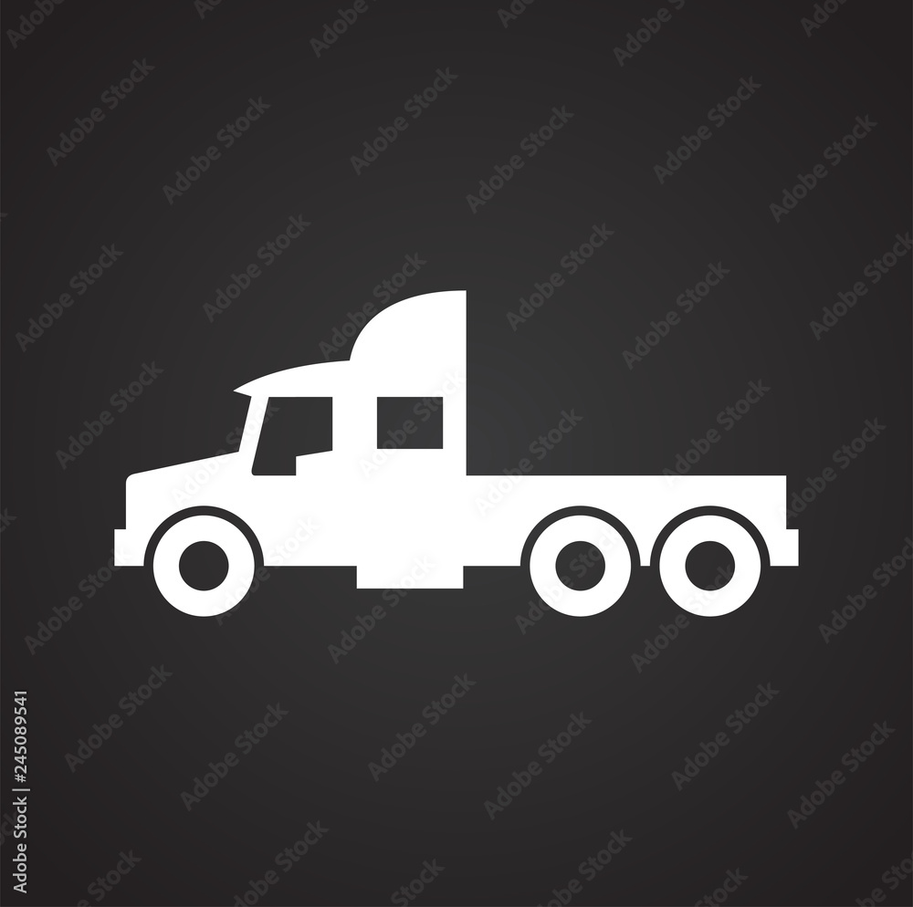 Poster automobile icon on black background for graphic and web design, modern simple vector sign. internet 