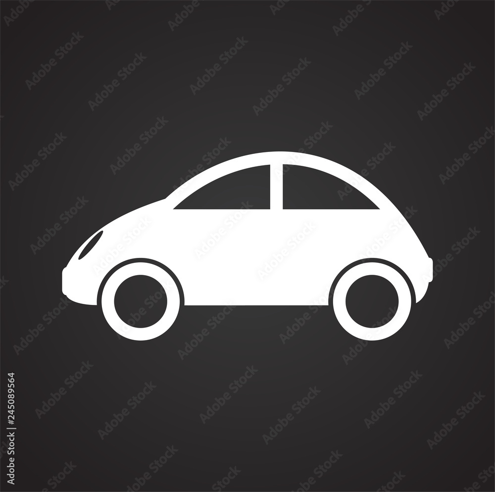 Poster automobile icon on black background for graphic and web design, modern simple vector sign. internet 