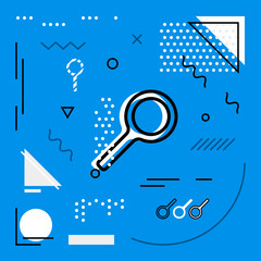 Modern background with Magnifying Glass icons