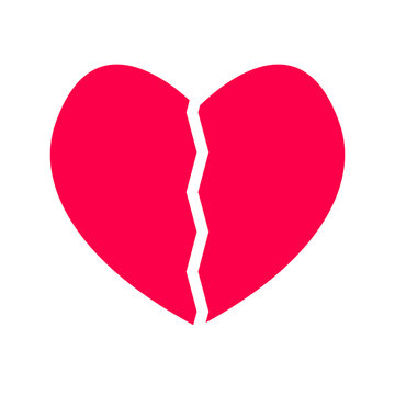 broken icon on white background. flat style. broken heart icon for your web site design, logo, app, UI. broken heart symbol. love sign.
